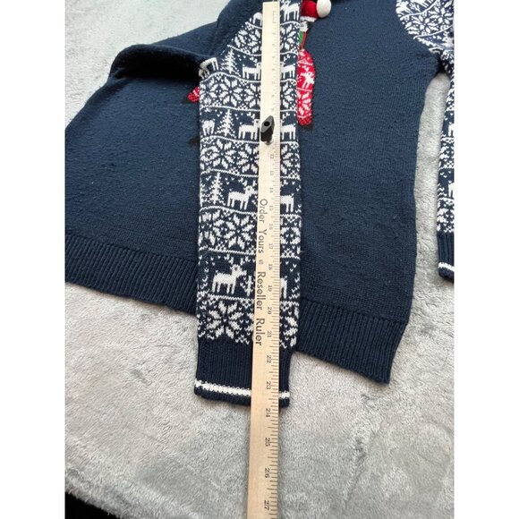 Christmas Penguin Sweater Womens XL Blue Fair Isle Knit New Directions Cozy Y2K - Picture 6 of 9